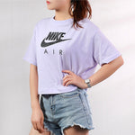 (WMNS) Nike Air Printing Sports Short Sleeve 'Purple Black' BV4778-539