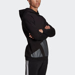 Men's adidas Large Logo Hood Casual Sports Pullover Black HI1180