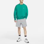 Men's Nike Lab Fleece Crew Solid Color Plush Stay Warm Sports Round Neck Pullover Green DA0318-340