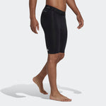 adidas Sports Gym Solid Color Logo Tight Shorts Black HJ9921