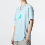 Men's Air Jordan Alphabet Flying Man Logo Printing Round Neck Casual Short Sleeve Blue T-Shirt DM1463-366