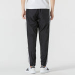 Men's adidas neo Stripe Logo Woven Bundle Feet Casual Sports Pants/Trousers/Joggers Autumn Black HN1824