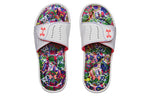 (WMNS) Under Armour Ignite 6 Graphic Footbed Slide 'White Blitz Red' 3023767-108
