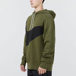 Men's Nike Sportswear Swoosh Tech Fleece Contrasting Colors Large Logo Printing Sports Military Green DD8223-326