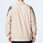 Men's adidas Fi Wv Tt Athleisure Casual Sports Woven Stripe Jacket Khaki HU1514