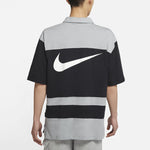Nike Sportswear Swoosh Logo Printing Contrasting Colors Loose Polo Shirt Black DJ5370-010