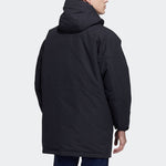 adidas Cb Mid Parka Logo Solid Color Mid-Length Sports Hooded With Down Feather Jacket Black H20764