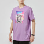 Men's Nike TIGER Pattern Logo Athleisure Casual Sports Short Sleeve Purple T-Shirt DJ1406-589