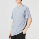 Men's adidas Stripe Logo Sports Training Round Neck Short Sleeve Blue T-Shirt HC4239