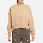 (WMNS) Nike Short Solid Color logo Printing Round Neck Pullover Yellow Hoodie DJ7666-200