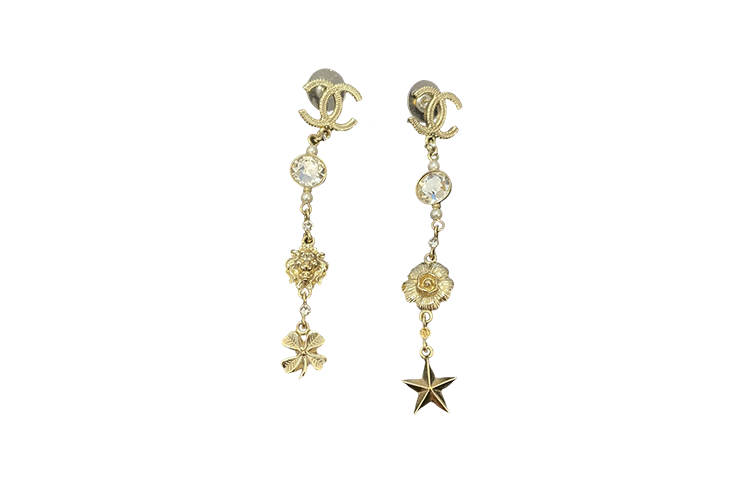 CHANEL Earrings Women's Gold