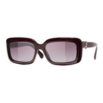CHANEL Acetate Square Sunglasses Women's Red