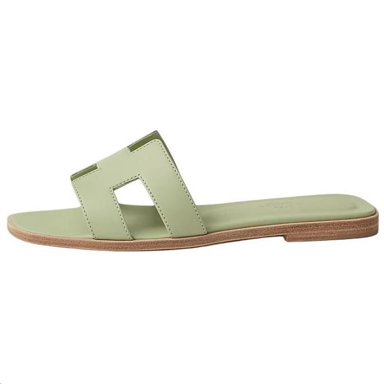 HERMES Oran Slide Slippers Women's Green