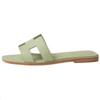 HERMES Oran Slide Slippers Women's Green