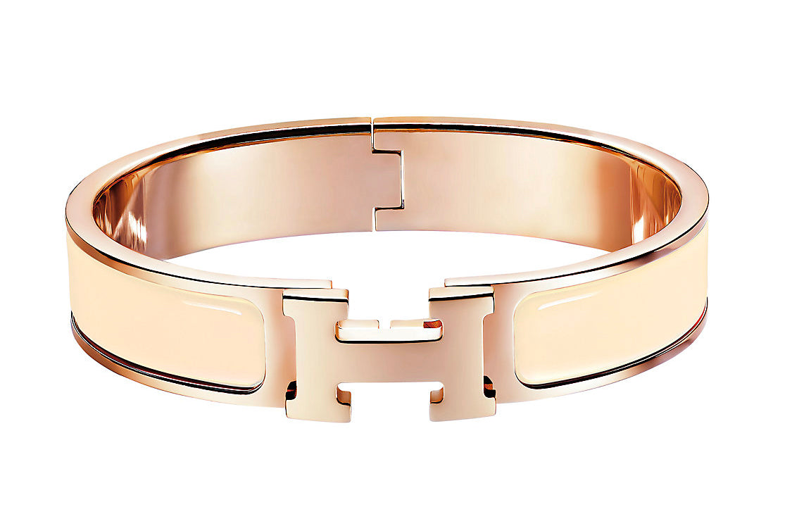 HERMES Clic Metal Enamel Bangles Women's