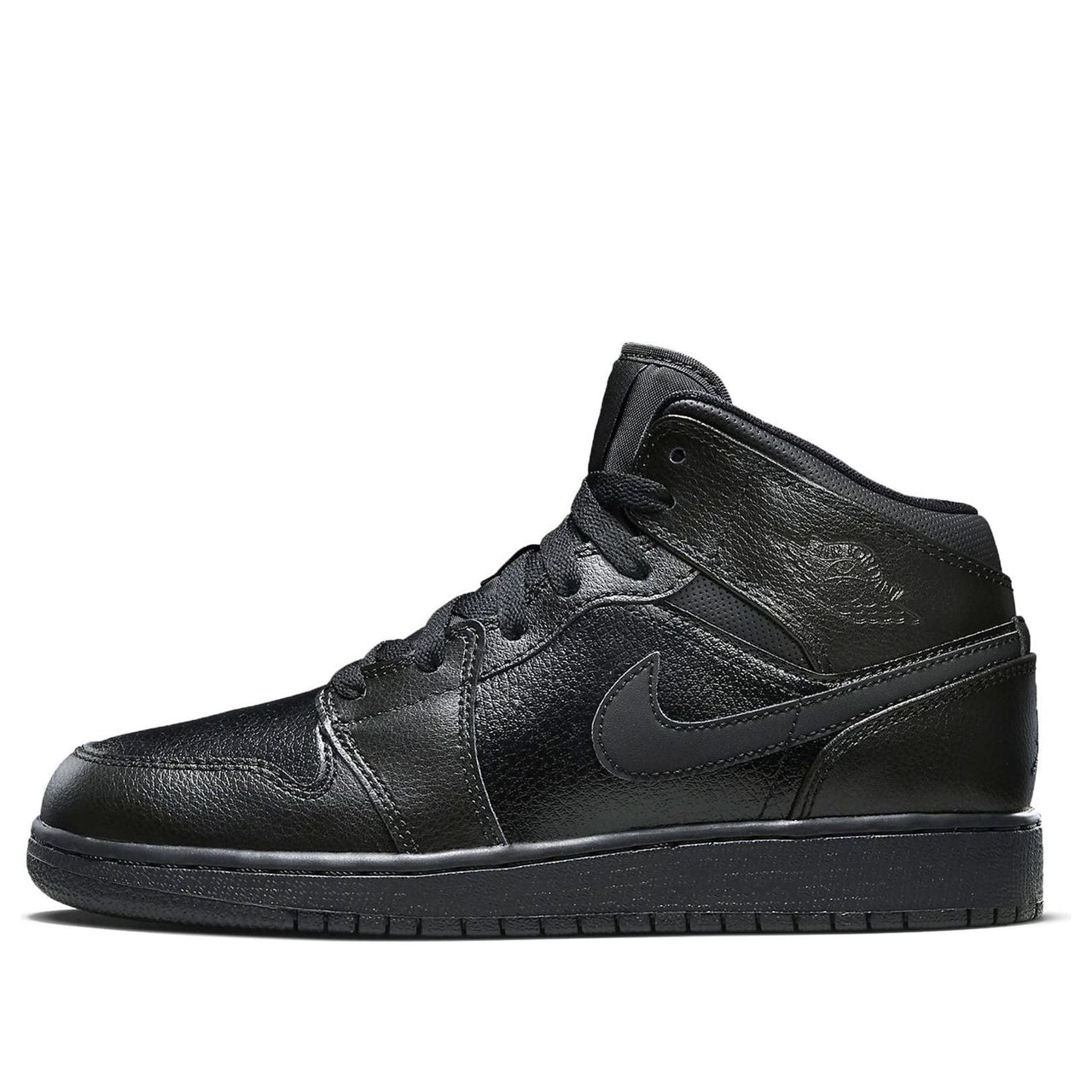 (GS) Air Jordan 1 Retro Mid 'Triple Black' 554725-030