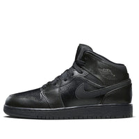 (GS) Air Jordan 1 Retro Mid 'Triple Black' 554725-030