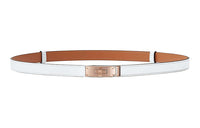 HERMES Cow Leather Belts Unisex White Width 1.8cm