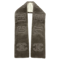 CHANEL - Knit Scarves Unisex Milk Tea Beige