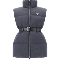 PRADA Triangle Enamel Zipped Padded Gilet