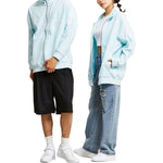 adidas Solid Color Stand Collar Long Sleeves Jacket Unisex Light Blue HK2916