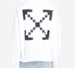 Men's Off-White Printed Logo Arrow Hooded Long Sleeves White OMBB037F19E300070110