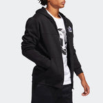 adidas Solid Color Zipper Hooded Jacket 'Black' DP5713