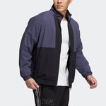 adidas Colorblock Alphabet Printing Woven Long Sleeves Jacket Unisex Navy Blue HM2694