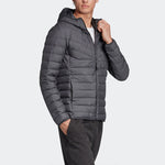adidas Varilite 3s H J Stay Warm Outdoor logo hooded down Jacket Black DZ1420