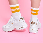 (WMNS) Skechers D'lites GS White/Gold 11931-WGD