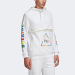 adidas originals x Crossover Printing Half Zipper hooded Casual Sports White FR9069