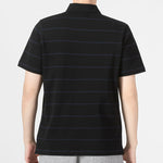 adidas Fi Stripe Polo Athleisure Casual Sports Short Sleeve Polo Shirt Black HE7433