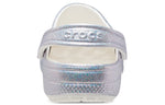 Crocs Classic Casual Unisex Metallic Silver Pink Sandals 207551-90H