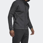 adidas Knit Windproof Breathable Hooded Jacket Iron gray DU1135
