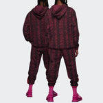 adidas x IVY PARK Crossover Full Print Snake Skin Printing Casual Sports Pants/Trousers/Joggers CHERRY Red HI1976