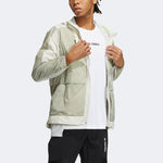 adidas TERREX U VOYG LIGHT WB Outdoor Sports Hooded Jacket Couple Style light grey HE5180