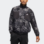 adidas limited Reversible Fleece Lined Colorblock Stand Collar logo Jacket Black HC0268