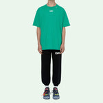 Men's Off-White Caravaggio Square Back Printing Short Sleeve Loose Version Green o Virgil Abloh Tee OMAA038S201850054488
