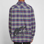 Off-White C/O VIRGIL ABLOH OW FLANNEL CHECK SHIRT BLUE OMGA091F19F330063010