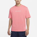 Men's Air Jordan Solid Color Alphabet Logo Printing Round Neck Short Sleeve Pink T-Shirt DO6100-604