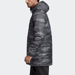 adidas Rev Aop Parka Stay Warm Camouflage Reversible Sports hooded down Jacket Black FL8649