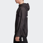adidas Casual Sports hooded Windproof Woven Jacket Black EI5588