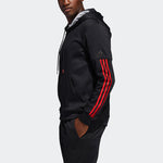 adidas Zipper Basketball Sports Hooded Jacket Black FH7733