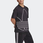 adidas originals Large Logo Printing Loose Running Sports Round Neck Short Sleeve Black GE6229