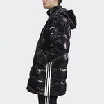 adidas originals Thicken Windproof hooded mid-length Sports Down Jacket Black GJ6732