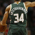 Nike NBA Sports Basketball Jersey/Vest SW Fan Edition Milwaukee Bucks Alphabet 34 Green 864489-323