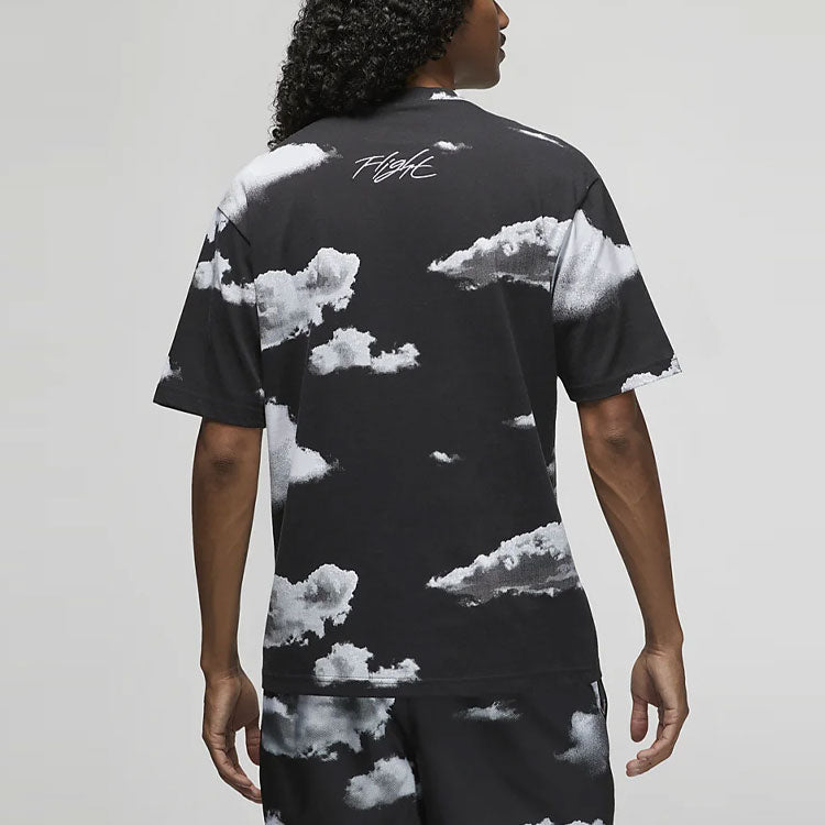 Men's Air Jordan Casual Printing Round Neck Pullover Short Sleeve Black T-Shirt DM1437-010