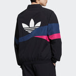 Men's adidas originals TS Track Top Logo Printing Contrasting Colors Sports Jacket Autumn Black H46698