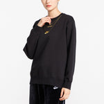 (WMNS) Nike Sportswear Embroidered Small Logo Fleece Lined Stay Warm Round Neck Pullover Hoodie Black CI9993-010