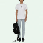 Off-White SS21 Graffiti Printing Short Sleeve White OMAA027R21JER0080141